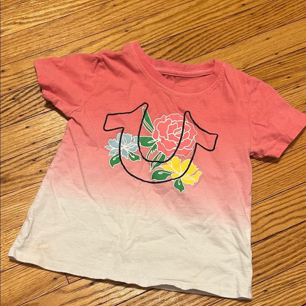 True Religion Pink and White Floral Tee - kids